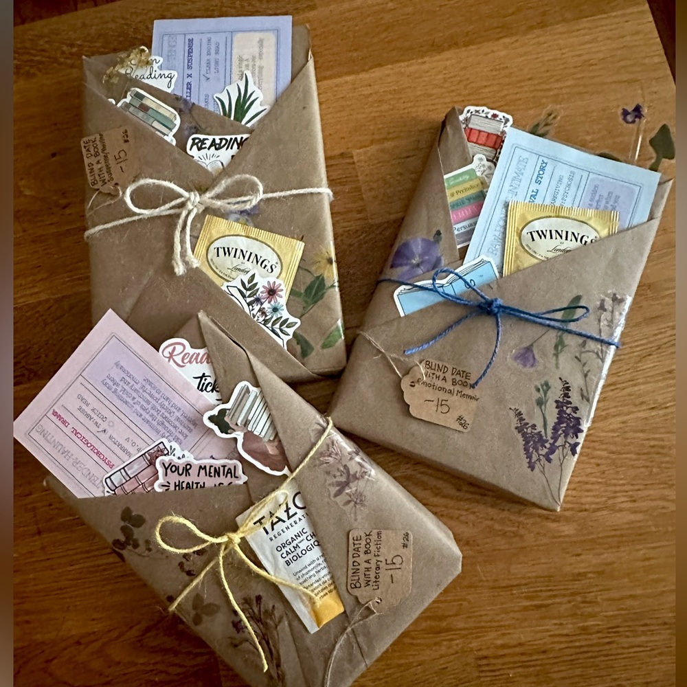 Blind Date with a Book – Curated Mystery Book Bundle with Tea & Bookish Stickers